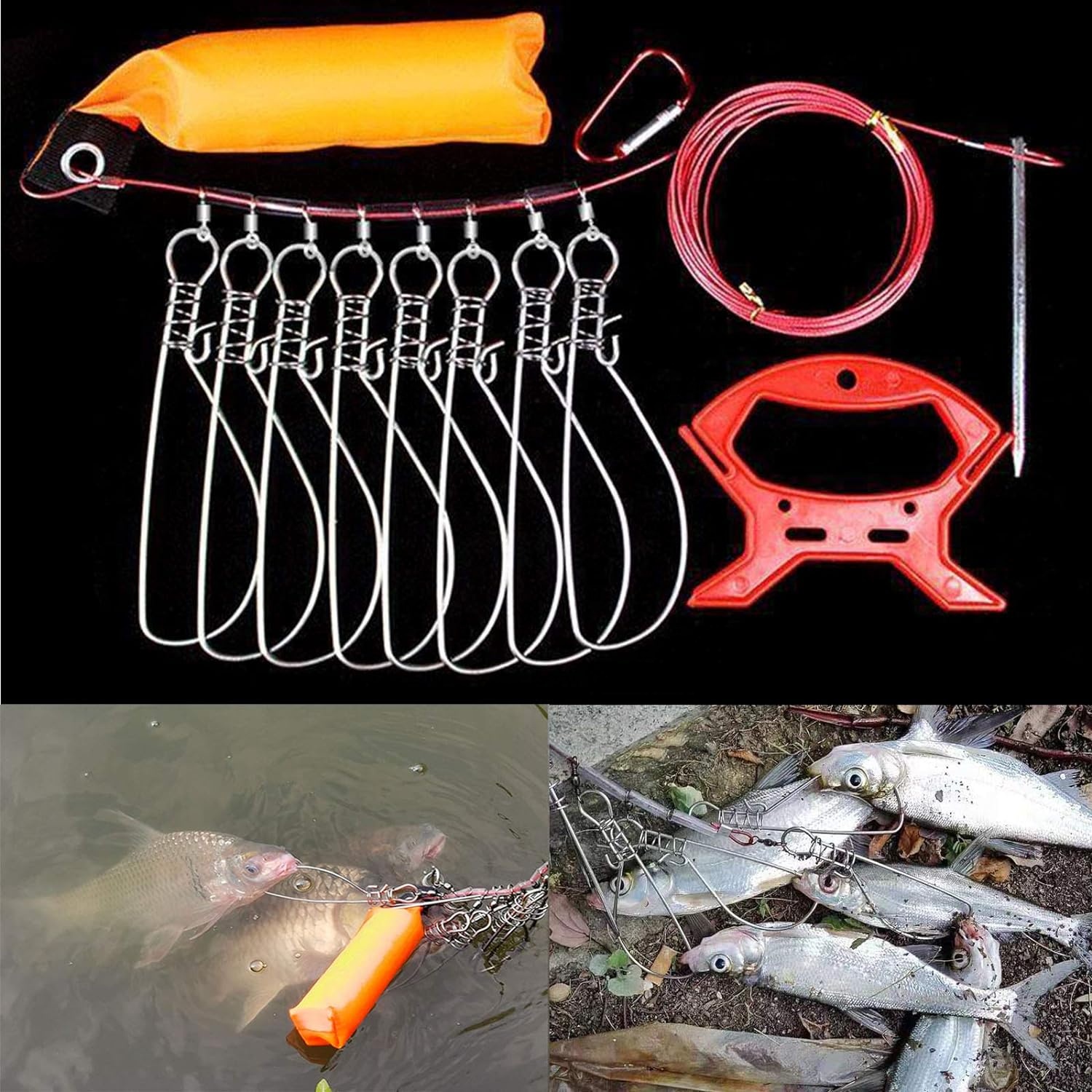 clips for wire fish hook Fishing Snaps - Power 25-175lb Quick Change Connector Small profile and weight NoKnot Dropper Loop Clips 
