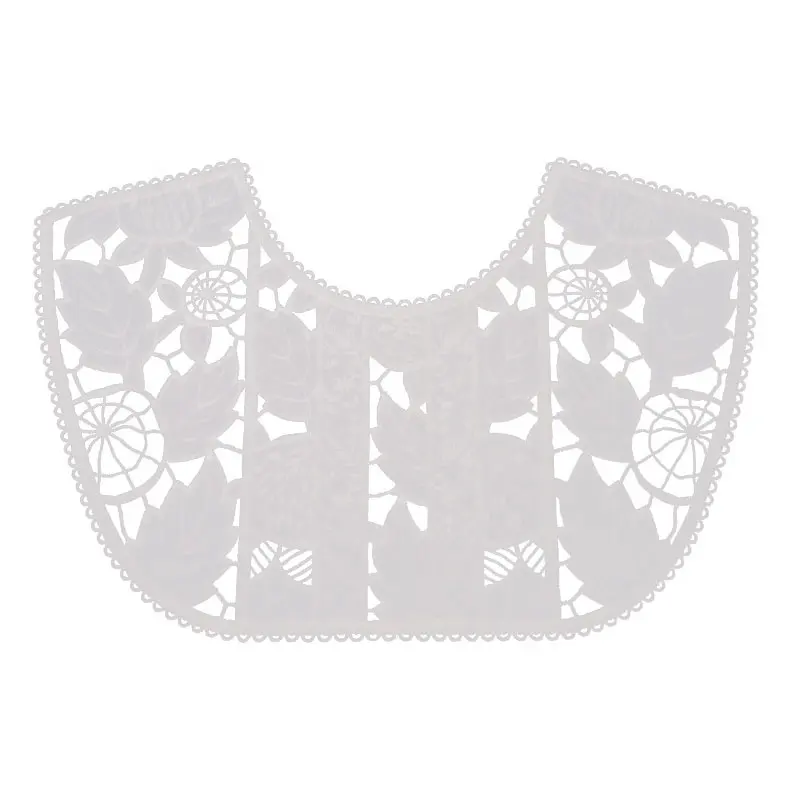 Fashion Elegant Lace Patch Water Soluble Lace Appliques U-neck With Leaf Pattern Suitable For Women Garment Apparel