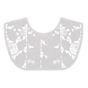 Fashion Elegant Lace Patch Water Soluble Lace Appliques U-neck With Leaf Pattern Suitable For Women Garment Apparel