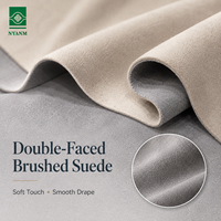 Tissu en suède tissé brossé enduit de PU ultra doux pour housses de coussin de voiture, léger, décoration intérieure, uni, double face