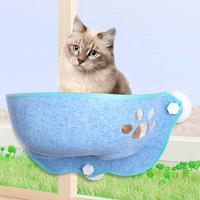 Lit pour chat en feutre détachable, de luxe, moderne et élégant, avec ventouses puissantes, hamac et nid suspendus pour fenêtre, et perchoir sans fil pour chat