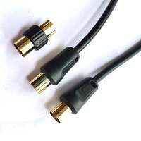Cable de Extensión para Antena de TV con Conectores Chapados en Oro |   Cable coaxial macho-macho + adaptador hembra 1080p CCS trenzado para HDTV y satélite