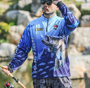 قميص صيد رجالي بأكمام طويلة قابل للتخصيص من مادة البوليستر للبالغين ، سريع الجفاف وجيد التهوية ومقاوم للماء - Product Image 6