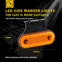 Feux latéraux de marqueur de 4,5 pouces à LED rouge ambre 12V 24V pour camion remorque, lampe de dégagement ovale, feux arrière étanches
