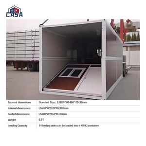 Conteneur pliable moderne en kit, maison/bureau mobile préfabriquée en acier pliable - Product Image 6