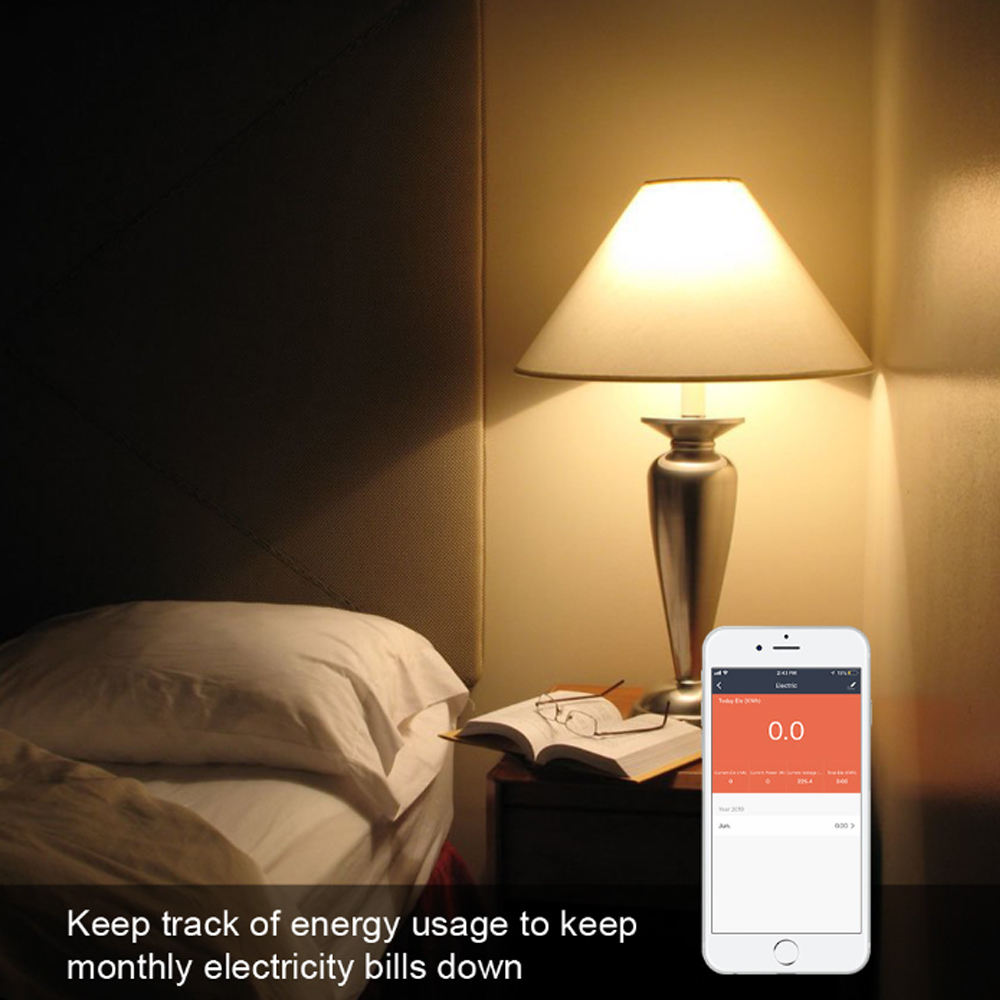 HONPNK Custom Logo 16A 20A Wireless Timer Energy Monitoring UK Remote Control Mini Smart Home Power Socket Bar TFT Display WiFi