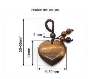Agate Crystal 30mm Love Woven <b>Key</b> <b>Chain</b> Pendant Heart Natural Stone Heart Pendant <b>Key</b> <b>Chain</b> - Product Image 5