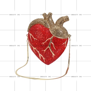 Bolso de Mano Elegante y Clásico para Mujer, con Forma de Corazón y Pedrería Brillante, Ideal para Fiestas y Eventos - Product Image 2