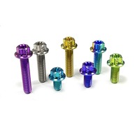 Boulons en titane M8 M10 M12 Gr2 boulons en titane gr5 boulons en acier allié anodisé bride hexagonale torx pour moto vélo boulons en titane