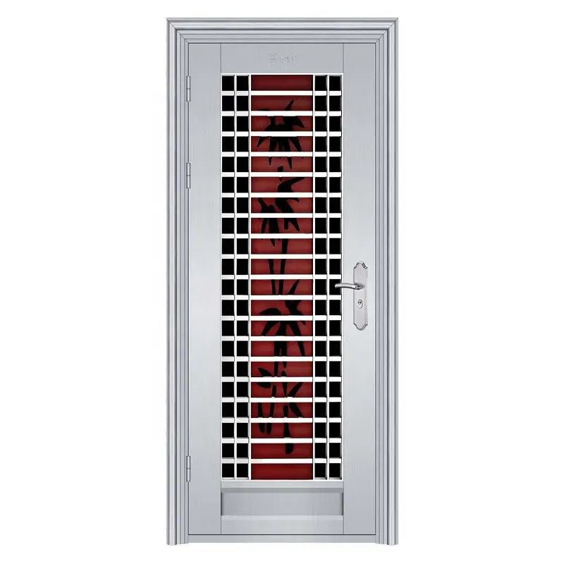 La nueva configuración de entrada de puertas interiores puertas veteado de la puerta de acero inoxidable diseño