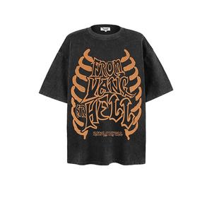 Premium 250g poids lourd hommes Vintage lavé T-Shirt surdimensionné en coton en détresse Tee en gros - Product Image 4