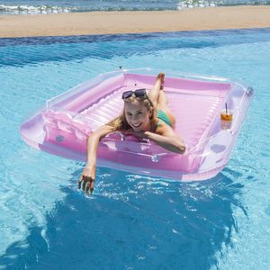 Piscine gonflable de bronzage de loisirs en plein air personnalisée piscine de soleil en PVC flotteur lit de bronzage piscine de bronzage lit d'eau utilisation intérieure et extérieure - Product Image 1
