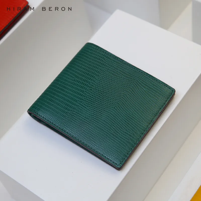 2022 New Arrival OEM Wholesale Mens Wallets Green Bifold Genuine Leather Card Holder