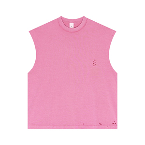 2025 camiseta sin mangas con recorte Unisex, ropa de calle sin mangas de algodón desgastado para europeos y americanos - Product Image 1