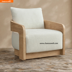 Fauteuil pivotant en teck moderne avec coussins imperméables durables <span class=keywords><strong>pour</strong></span> la détente en plein air - Design écologique - Product Image 2