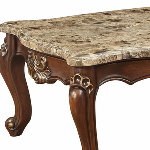 Tavolino da caffè HMS 34 \ "marrone e marrone scuro in finto marmo massello in legno massello - Product Image 4