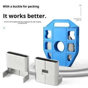 Commercio all'ingrosso 304 in acciaio inox fascette segno supporto cinghie polari metallo marino cinghie di imballaggio fascette per cavi produttore - Product Image 4