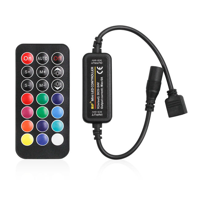 Wireless Black RF21Key MiNi DC12V 6A 3Channel RGB LED Controller for Light Strip with CE ROHS FCC
