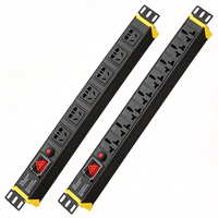 SYNSTRO 10A 16A PDU Universal de Aleación de Aluminio, 6/8 Puertos, 1U, Regleta de Alimentación, Interruptor SPD, 240V, IP66, 3 Años de Garantía, Distribución de Red