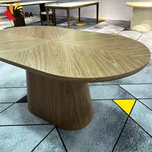 Tables à manger en bois multifonctionnelles modernes, <span class=keywords><strong>table</strong></span> à manger ovale extensible en MDF, <span class=keywords><strong>table</strong></span> à manger extensible pour la maison, l'hôtel, le restaurant - Product Image 3