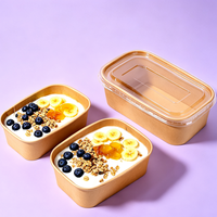 Boîte alimentaire jetable longue pour la livraison de repas à emporter, compatible micro-ondes, en carton, pour plats prêts à consommer