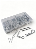 Woking – Lot de 200 goupilles fendues multifonctionnelles, clips en zinc plaqué, type crochet en R, goupilles élastiques