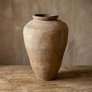 Rustic Vintage Terracotta <b>Pot</b> Brown <b>Flower</b> Planter Vase with Rope Texture Band Wide Mouth - Product Image 4