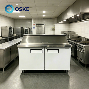 Réfrigérateur de bar à salades en acier inoxydable, unité de refroidissement, vitrine alimentaire, armoire mobile pour hôtel, buffet, service de traiteur, salle à manger - Product Image 1