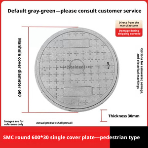 ฝาปิดท่อระบายน้ำแบบวงกลม ขนาด 600*30 มม. ผลิตจากวัสดุเรซิน SMC คอมโพสิต น้ำหนักเบา ทนทาน และติดตั้งง่าย - Product Image 2