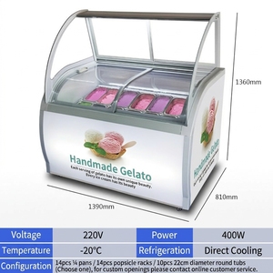 Congelador Comercial YINZHENG para Helados Italianos, con Capacidad para 10 Cubetas de Vidrio, Control Digital, Sin Escarcha, para Exhibición de Gelato - Product Image 2