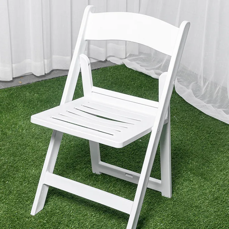 Chaises pliantes en résine plastique blanc, chaises de mariage pour salle à manger, pour jardin, bon marché