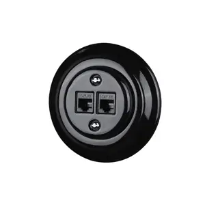 CAT3 RJ11 CAT5E CAT6 RJ45 Jack socket wall porcelain plate computer data socket outlet