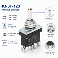 Interrupteur à bascule momentané étanche IP67 SPST (ON)-OFF-(ON) 30A 12V DC robuste avec bornes à vis métalliques pour applications marines et automobiles