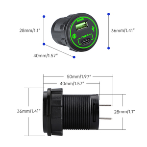 Bán buôn không thấm nước 66W 12V 24V USB C + Type-C siêu nhanh sạc ổ cắm xe nhiều xe buýt sạc 12V xe sạc Adapter - Product Image 5