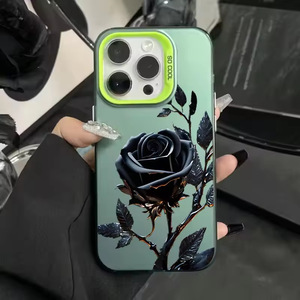 Thời Trang Kim Loại Màu Đen Màu Xanh Rose Imd Vì Vậy Mát Điện Thoại Di Động Trường Hợp Đối Với <span class=keywords><strong>Apple</strong></span> Đối Với iPhone X XR 11 Pro 12 13 14 15 16 Pro Max - Product Image 2