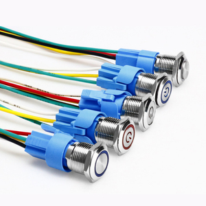 Metal <b>Button</b> Switch 12mm16mm19mm22mm with Wire Waterproof High Current 12v24v220v Welding Pin Reset Self Switch - Product Image 3