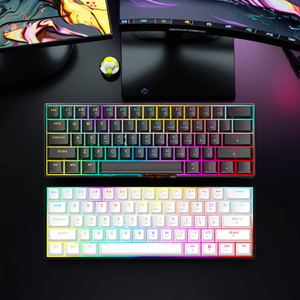 Xách tay 60% cơ khí Bàn phím chơi game LED Backlit 61 phím mini văn phòng có dây chơi Game bàn phím màu xanh chuyển đổi cho Windows máy tính Xách Tay PC - Product Image 5