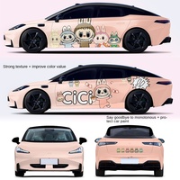 Película PET para Cambio de Color de Coches, Serie de Pintura de Dibujos Animados, Venta al por Mayor Transfronteriza, Fábrica de Origen China, Fácil Instalación, 1 Año de Garantía