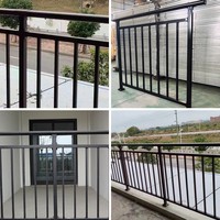 Modern buiten aluminium balkonhek, trapleuning, roestbestendig, aanpasbaar voor binnen/buiten