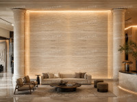 SH STONE Dalles de travertin romain italien naturel, finition polie, pour revêtement mural, sol et comptoir, fourniture pour projets de carrelage sur mesure, trous non remplis