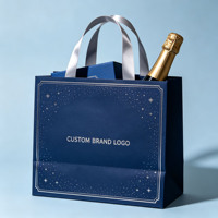Sac en papier personnalisé avec logo doré, nœud en satin, poignée torsadée, sac cadeau de luxe pour emballage de marque