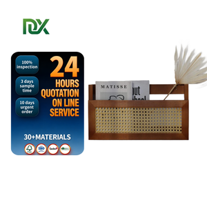 Estante de pared de ratán estilo boho, estantería colgante de madera maciza <span class=keywords><strong>para</strong></span> exhibir y almacenar revistas y libros, ideal <span class=keywords><strong>para</strong></span> la decoración de la sala de estar o el cuarto de niños. - Product Image 1