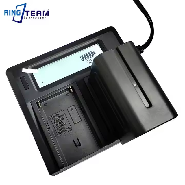 Digital Camcorder Dual Wireless Charger Smart Europe Dual USB Battery Charger With LCD Display for Sony NP-F970 NP-F960 NP-F950