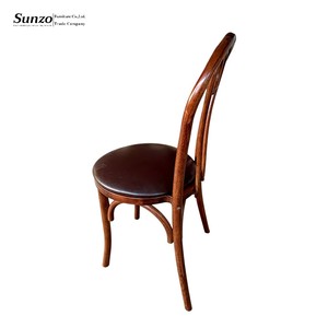 <span class=keywords><strong>Chaise</strong></span> moderne en bois de hêtre massif avec assise en PU et dossier en bois courbé pour mariage, banquet et café-bistro - Product Image 4