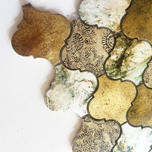 Azulejos de pared de <span class=keywords><strong>Color</strong></span> dorado de lujo de diseño moderno, salpicaduras de baño para cocina, baño, Villa, decoración Interior del hogar - Product Image 5
