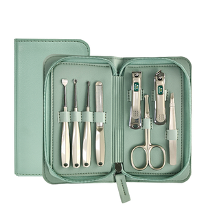Vente flash - Trousse de manucure pour bébé en acier inoxydable, kit professionnel de coupe-ongles électriques avec étui cadeau en cuir - Product Image 1