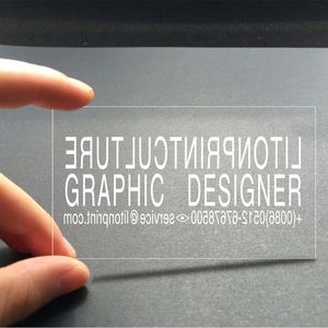 Tarjetas de Visita de Excelente Calidad con Impresión Personalizada, Estampado Dorado Transparente Brillante - Product Image 4