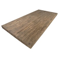 Table rectangulaire en bois massif de style Vintage, 2 pièces, table de salle à manger avec 6 places
