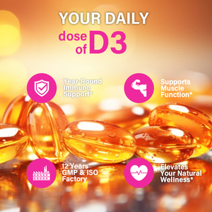 LIFEWORTH מגה D3 ו-KM-7 קומפלקס - ויטמין D3 5000 יואו ו-K2 180 מיקרוגרם בעוצמה גבוהה לתמיכה בעצמות ולמערכת הלב וכלי הדם - Product Image 2