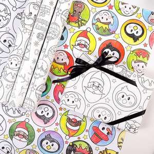 Wholesale 80g Christmas Graffiti Kraft <b>Paper</b> <b>Tissue</b> 43*300cm Gift Luxury Custom Packaging <b>Wrapping</b> <b>Paper</b> Roll - Product Image 4